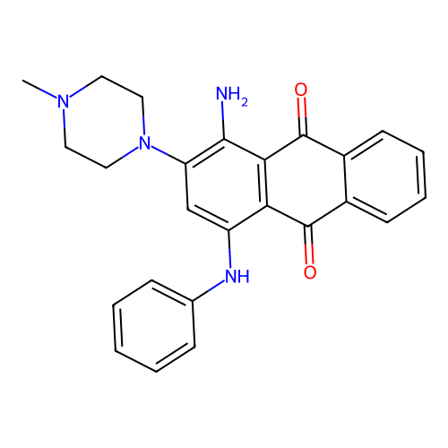 1-Amino-2-(4-methylpiperazin-1-yl)-4-(phenylamino)anthracene-9,10-dione structure