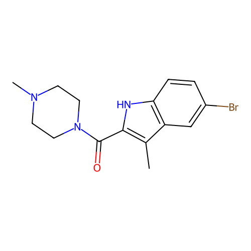 (5-bromo-3-methyl-1H-indol-2-yl)(4-methylpiperazin-1-yl)methanone structure