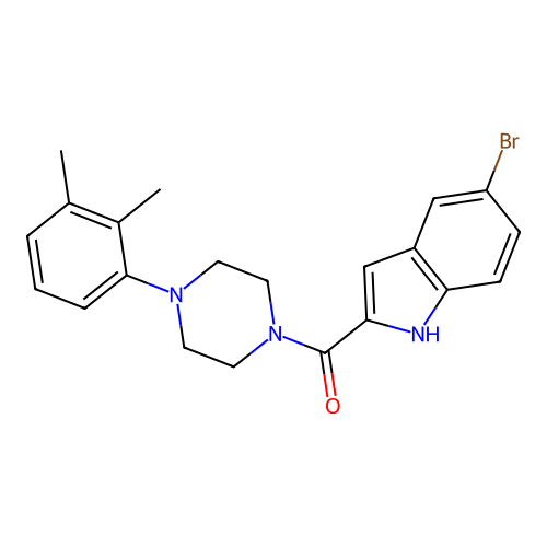 (5-bromo-1H-indol-2-yl)(4-(2,3-dimethylphenyl)piperazin-1-yl)methanone structure