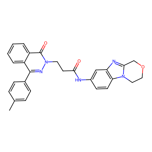 N-(3,4-dihydro-1H-[1,4]oxazino[4,3-a]benzimidazol-8-yl)-3-[4-(4-methylphenyl)-1-oxophthalazin-2(1H)-yl]propanamide structure
