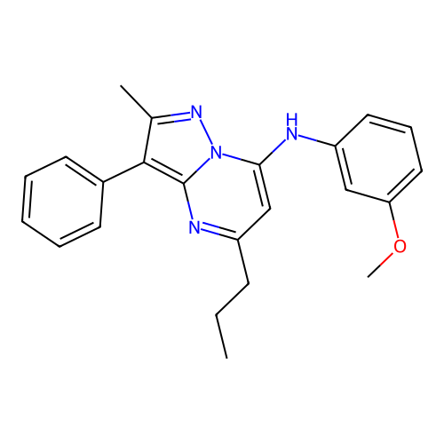 N-(3-methoxyphenyl)-2-methyl-3-phenyl-5-propylpyrazolo[1,5-a]pyrimidin-7-amine structure
