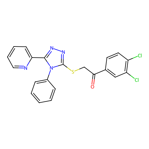 1-(3,4-dichlorophenyl)-2-[(4-phenyl-5-pyridin-2-yl-1,2,4-triazol-3-yl)sulfanyl]ethanone structure