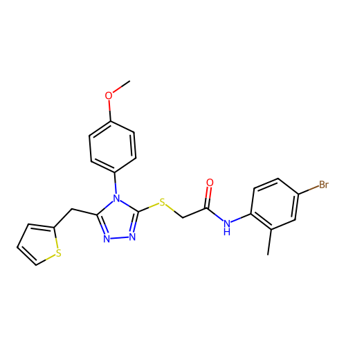 N-(4-bromo-2-methylphenyl)-2-{[4-(4-methoxyphenyl)-5-(thiophen-2-ylmethyl)-4H-1,2,4-triazol-3-yl]sulfanyl}acetamide structure