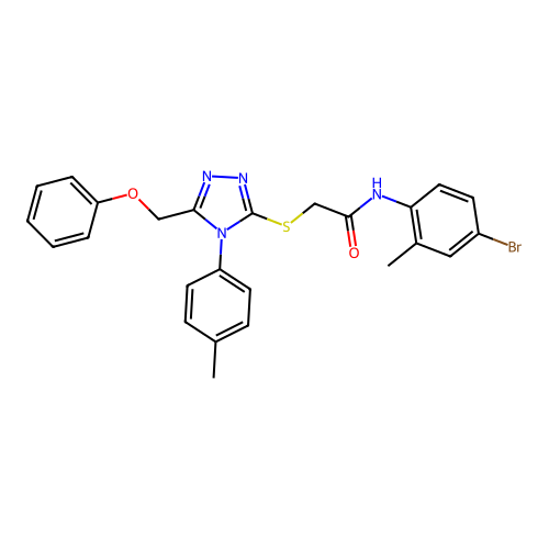 N-(4-bromo-2-methylphenyl)-2-{[4-(4-methylphenyl)-5-(phenoxymethyl)-4H-1,2,4-triazol-3-yl]sulfanyl}acetamide structure
