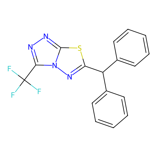 6-Benzhydryl-3-(trifluoromethyl)-[1,2,4]triazolo[3,4-b][1,3,4]thiadiazole structure