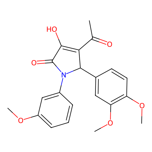 3-acetyl-2-(3,4-dimethoxyphenyl)-4-hydroxy-1-(3-methoxyphenyl)-2H-pyrrol-5-one structure