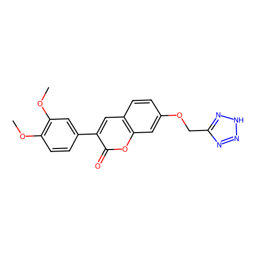 3-(3,4-dimethoxyphenyl)-7-(1H-tetrazol-5-ylmethoxy)-2H-chromen-2-one structure