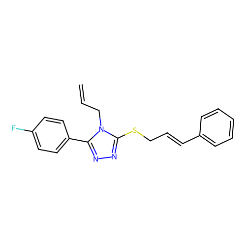 4-allyl-3-(cinnamylthio)-5-(4-fluorophenyl)-4H-1,2,4-triazole structure