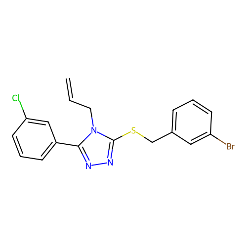 3-[(3-Bromophenyl)methylthio]-5-(3-chlorophenyl)-4-prop-2-enyl-1,2,4-triazole structure