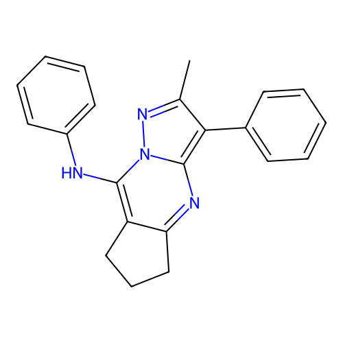 2-methyl-N,3-diphenyl-6,7-dihydro-5H-cyclopenta[d]pyrazolo[1,5-a]pyrimidin-8-amine structure