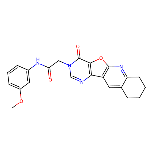 N-(3-methoxyphenyl)-2-(4-oxo-7,8,9,10-tetrahydropyrimido[4',5':4,5]furo[2,3-b]quinolin-3(4H)-yl)acetamide structure