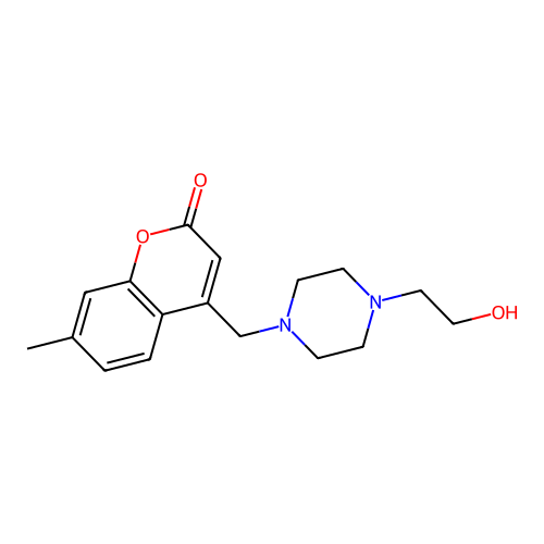 4-{[4-(2-hydroxyethyl)piperazin-1-yl]methyl}-7-methyl-2H-chromen-2-one structure