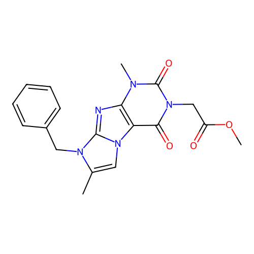 Methyl 2-(6-benzyl-4,7-dimethyl-1,3-dioxopurino[7,8-a]imidazol-2-yl)acetate structure
