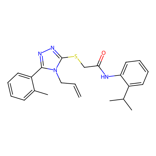 2-{[5-(2-methylphenyl)-4-(prop-2-en-1-yl)-4H-1,2,4-triazol-3-yl]sulfanyl}-N-[2-(propan-2-yl)phenyl]acetamide structure