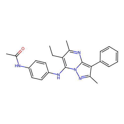 N-(4-((6-ethyl-2,5-dimethyl-3-phenylpyrazolo[1,5-a]pyrimidin-7-yl)amino)phenyl)acetamide structure