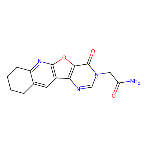 2-(4-oxo-7,8,9,10-tetrahydropyrimido[4',5':4,5]furo[2,3-b]quinolin-3(4H)-yl)acetamide structure