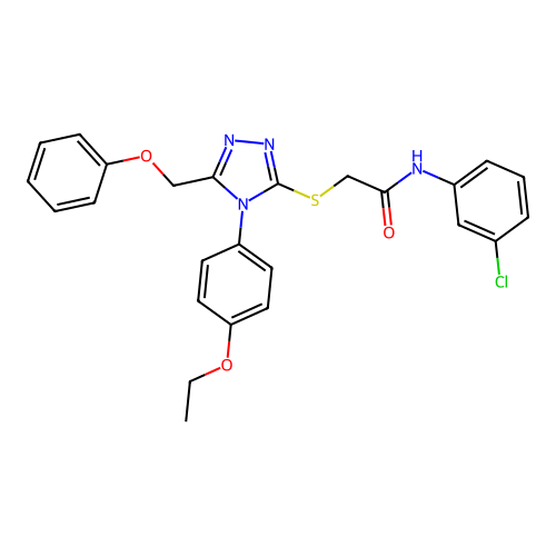 N-(3-chlorophenyl)-2-[[4-(4-ethoxyphenyl)-5-(phenoxymethyl)-1,2,4-triazol-3-yl]sulfanyl]acetamide structure