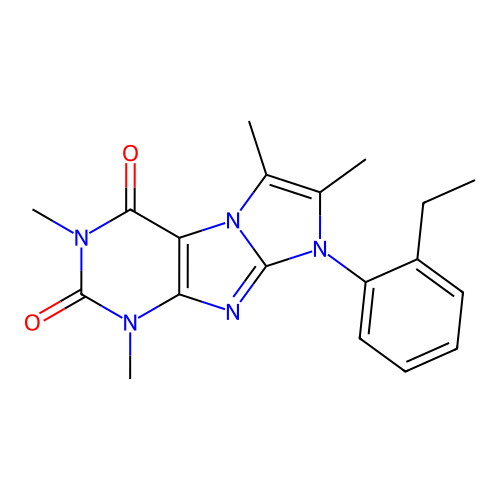 8-(2-ethylphenyl)-1,3,6,7-tetramethyl-1H-imidazo[2,1-f]purine-2,4(3H,8H)-dione structure