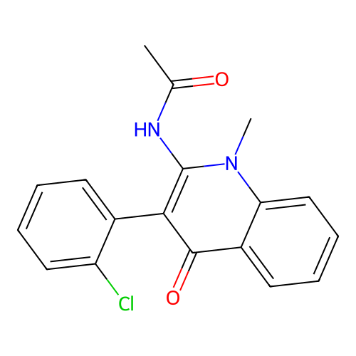 N-(3-(2-chlorophenyl)-1-methyl-4-oxo-1,4-dihydroquinolin-2-yl)acetamide structure