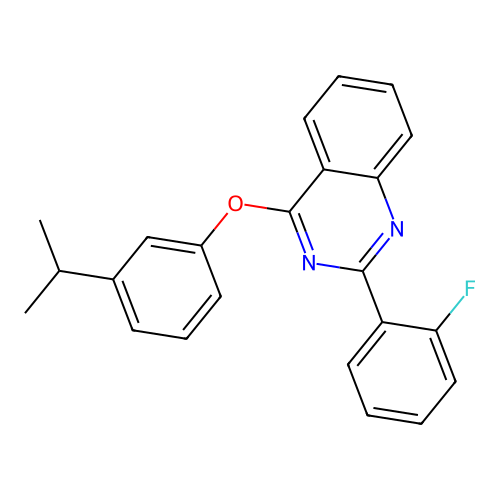 2-(2-Fluorophenyl)-4-[3-(propan-2-yl)phenoxy]quinazoline structure