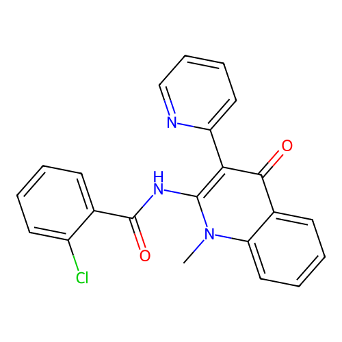 2-chloro-N-(1-methyl-4-oxo-3-(pyridin-2-yl)-1,4-dihydroquinolin-2-yl)benzamide structure
