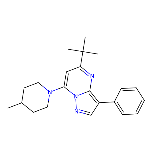 5-Tert-butyl-7-(4-methylpiperidin-1-yl)-3-phenylpyrazolo[1,5-a]pyrimidine structure