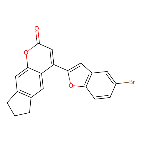 4-(5-bromo-1-benzofuran-2-yl)-7,8-dihydrocyclopenta[g]chromen-2(6H)-one structure