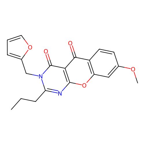 3-(Furan-2-ylmethyl)-8-methoxy-2-propylchromeno[2,3-d]pyrimidine-4,5-dione structure