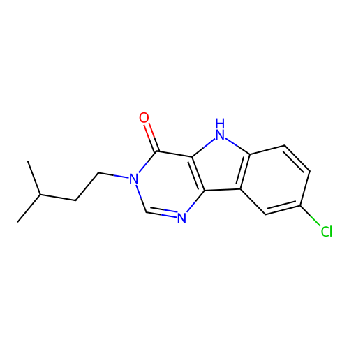 8-chloro-3-(3-methylbutyl)-3,5-dihydro-4H-pyrimido[5,4-b]indol-4-one structure