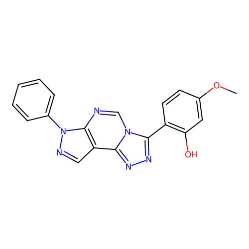 5-methoxy-2-(7-phenyl-7H-pyrazolo[4,3-e][1,2,4]triazolo[4,3-c]pyrimidin-3-yl)phenol structure