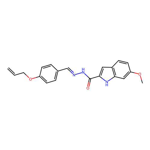 (E)-N'-(4-(allyloxy)benzylidene)-6-methoxy-1H-indole-2-carbohydrazide structure