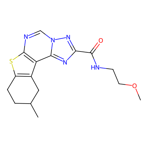 N-(2-methoxyethyl)-10-methyl-8,9,10,11-tetrahydro[1]benzothieno[3,2-e][1,2,4]triazolo[1,5-c]pyrimidine-2-carboxamide structure