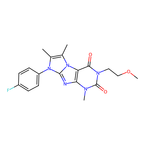 8-(4-fluorophenyl)-3-(2-methoxyethyl)-1,6,7-trimethyl-1H-imidazo[2,1-f]purine-2,4(3H,8H)-dione structure