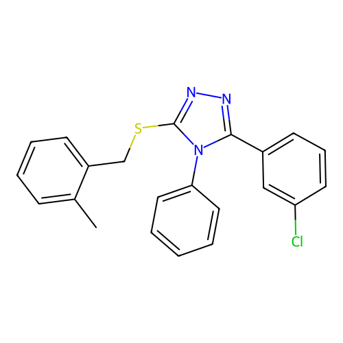 5-(3-Chlorophenyl)-3-[(2-methylphenyl)methylthio]-4-phenyl-1,2,4-triazole structure