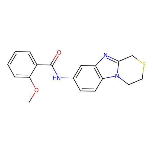 N-(3,4-dihydro-1H-[1,4]thiazino[4,3-a]benzimidazol-8-yl)-2-methoxybenzamide structure