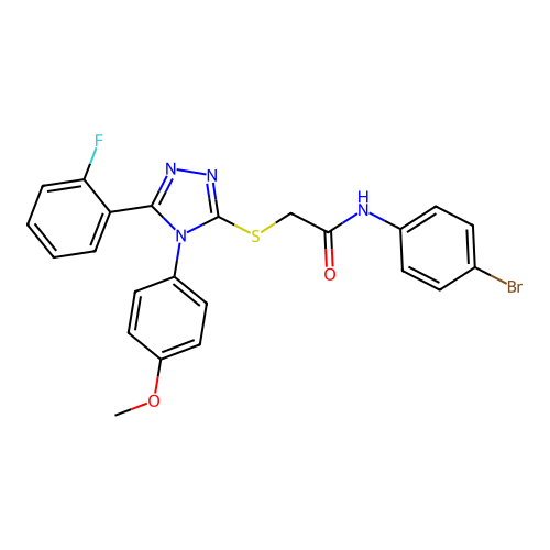 N-(4-bromophenyl)-2-[[5-(2-fluorophenyl)-4-(4-methoxyphenyl)-1,2,4-triazol-3-yl]sulfanyl]acetamide structure