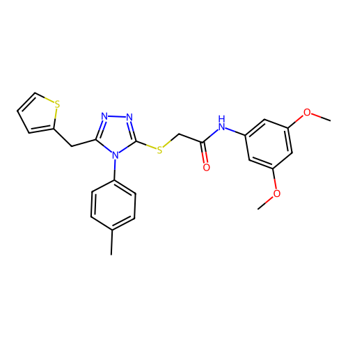 N-(3,5-dimethoxyphenyl)-2-{[4-(4-methylphenyl)-5-(thiophen-2-ylmethyl)-4H-1,2,4-triazol-3-yl]sulfanyl}acetamide structure