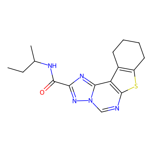 N-(butan-2-yl)-8,9,10,11-tetrahydro[1]benzothieno[3,2-e][1,2,4]triazolo[1,5-c]pyrimidine-2-carboxamide structure