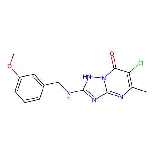 6-chloro-2-[(3-methoxyphenyl)methylamino]-5-methyl-1H-[1,2,4]triazolo[1,5-a]pyrimidin-7-one structure