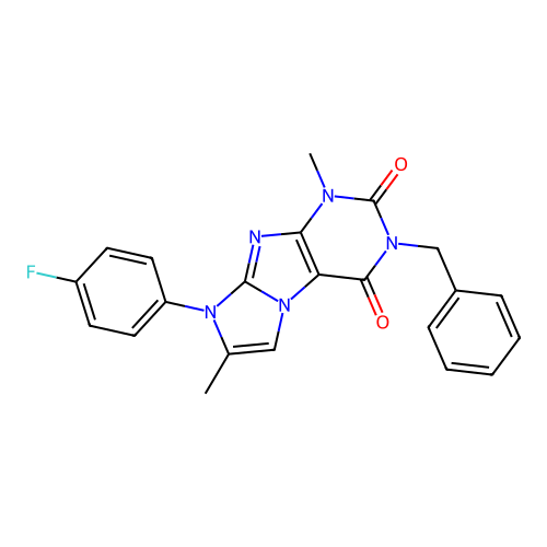 3-benzyl-8-(4-fluorophenyl)-1,7-dimethyl-1H,2H,3H,4H,8H-imidazo[1,2-g]purine-2,4-dione structure
