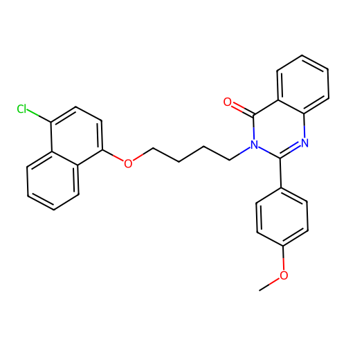 3-[4-(4-chloronaphthalen-1-yl)oxybutyl]-2-(4-methoxyphenyl)quinazolin-4-one structure