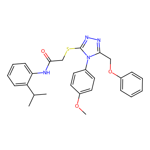 2-{[4-(4-methoxyphenyl)-5-(phenoxymethyl)-4H-1,2,4-triazol-3-yl]sulfanyl}-N-[2-(propan-2-yl)phenyl]acetamide structure