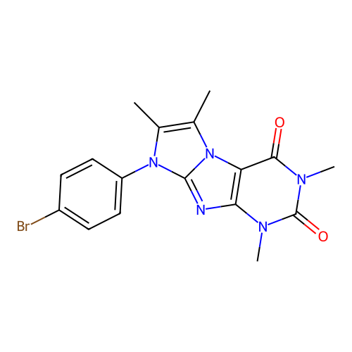 6-(4-Bromophenyl)-2,4,7,8-tetramethylpurino[7,8-a]imidazole-1,3-dione structure