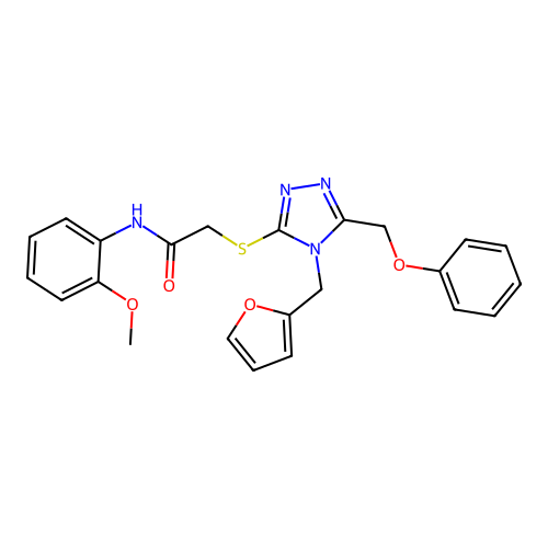 2-{[4-(furan-2-ylmethyl)-5-(phenoxymethyl)-4H-1,2,4-triazol-3-yl]sulfanyl}-N-(2-methoxyphenyl)acetamide structure