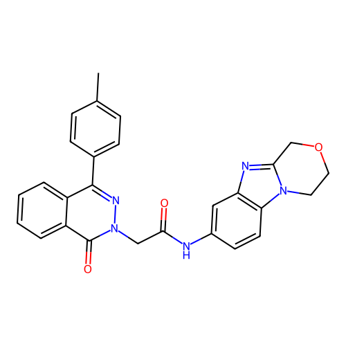 N-(3,4-dihydro-1H-[1,4]oxazino[4,3-a]benzimidazol-8-yl)-2-[4-(4-methylphenyl)-1-oxophthalazin-2(1H)-yl]acetamide structure