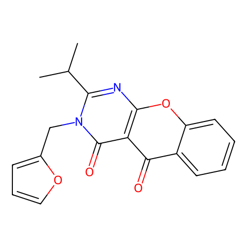 3-(furan-2-ylmethyl)-2-(propan-2-yl)-4H-chromeno[2,3-d]pyrimidine-4,5(3H)-dione structure