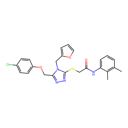2-((5-((4-chlorophenoxy)methyl)-4-(furan-2-ylmethyl)-4H-1,2,4-triazol-3-yl)thio)-N-(2,3-dimethylphenyl)acetamide structure