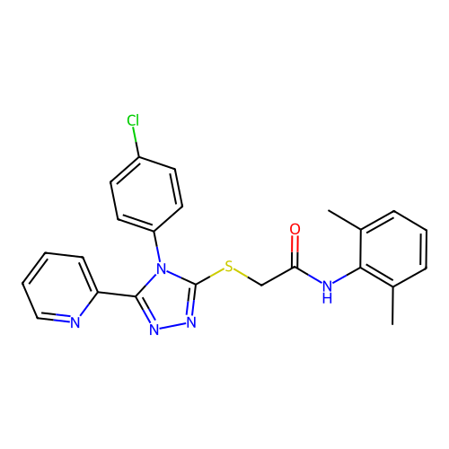 2-[[4-(4-chlorophenyl)-5-pyridin-2-yl-1,2,4-triazol-3-yl]sulfanyl]-N-(2,6-dimethylphenyl)acetamide structure