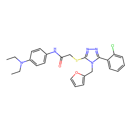 2-{[5-(2-chlorophenyl)-4-(furan-2-ylmethyl)-4H-1,2,4-triazol-3-yl]sulfanyl}-N-[4-(diethylamino)phenyl]acetamide structure
