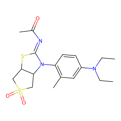 N-[(2Z)-3-[4-(diethylamino)-2-methylphenyl]-5,5-dioxidotetrahydrothieno[3,4-d][1,3]thiazol-2(3H)-ylidene]acetamide structure